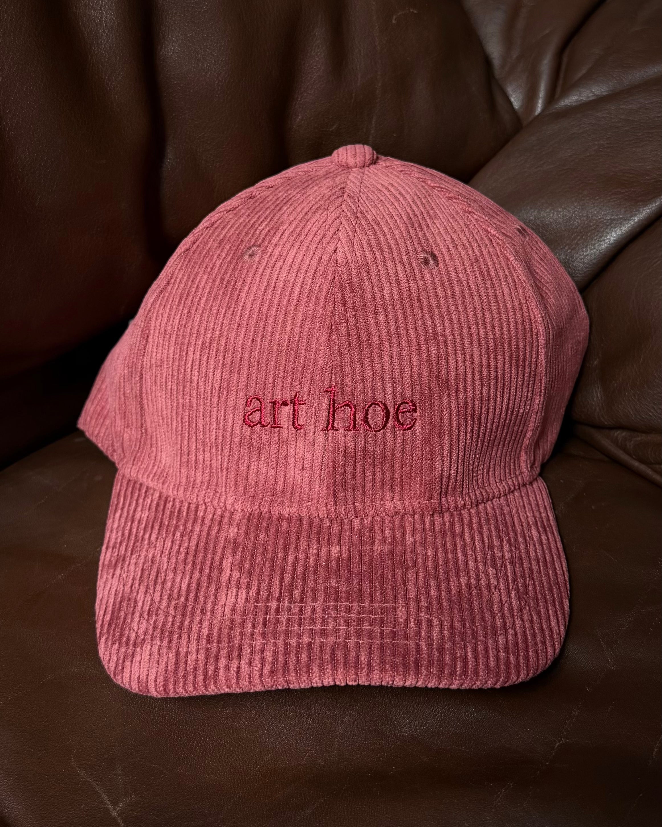 EMBROIDERED CORDUROY HAT - RED / RED THREAD