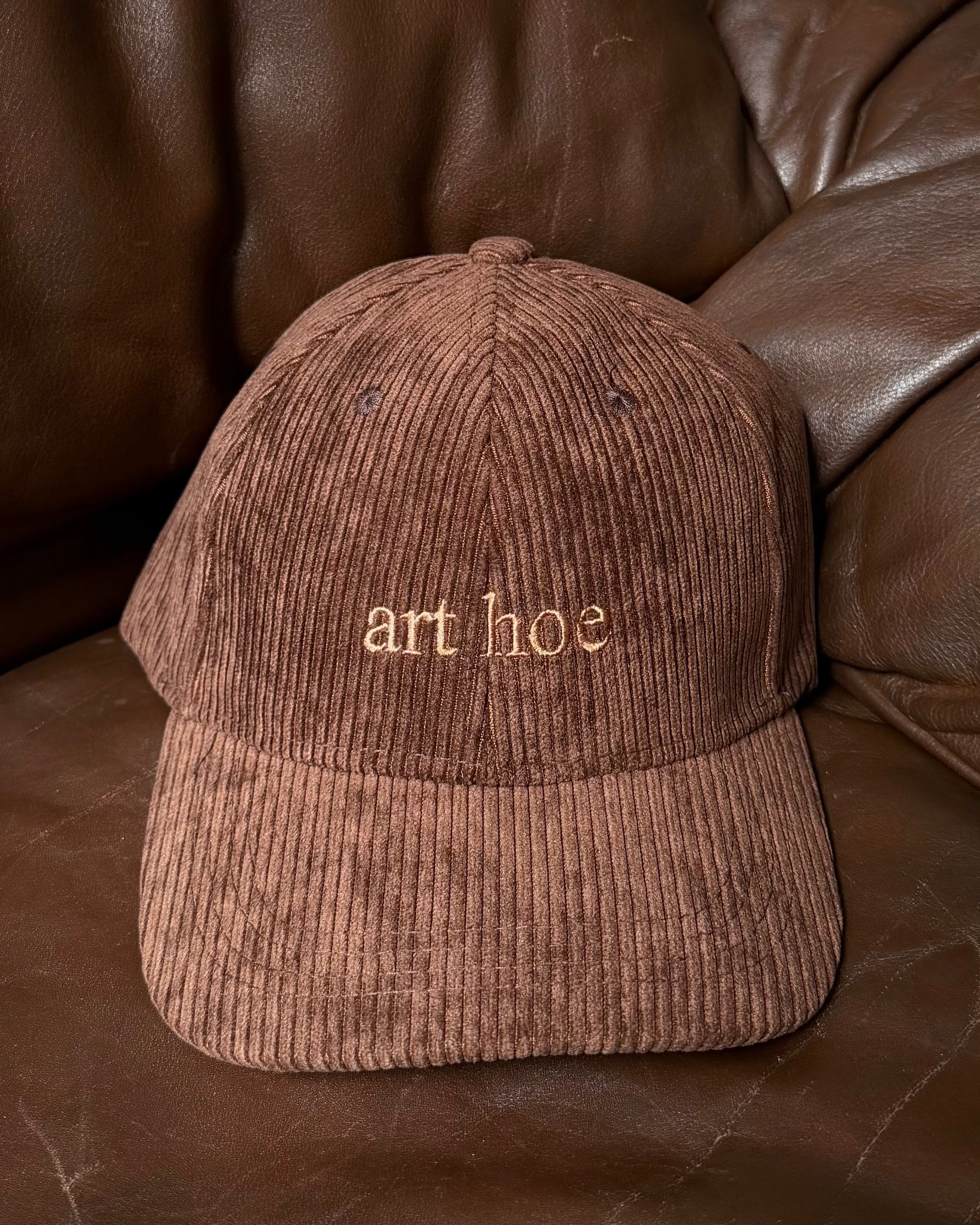 EMBROIDERED CORDUROY HAT - BROWN / BROWN THREAD