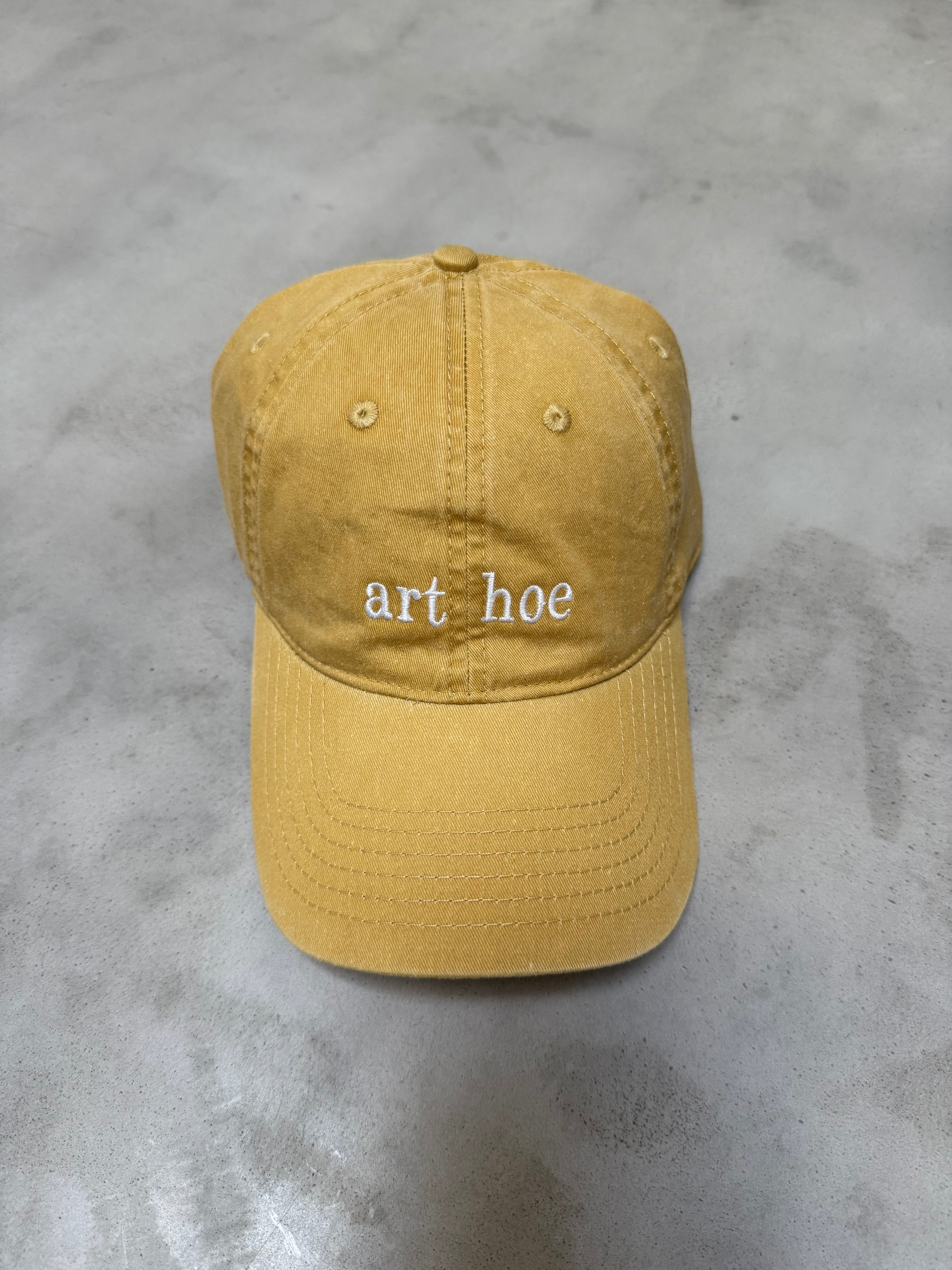 art hoe EMBROIDERED HAT - YELLOW / WHITE THREAD